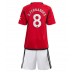 Günstige Manchester United Bruno Fernandes #8 Babykleidung Heim Fussballtrikot Kinder 2023-24 Kurzarm (+ kurze hosen)